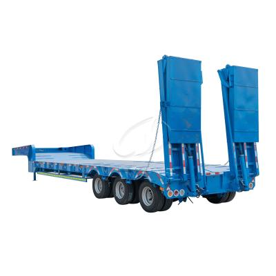 China Semi-Truck-Anhänger 60 Tonnen Lowboy-Anhänger 3 Achsen Bagger Träger zu verkaufen