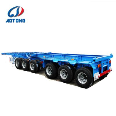 China 40ft Chassis Skeletal Interlink Trailer für den Markt Madagaskar zu verkaufen