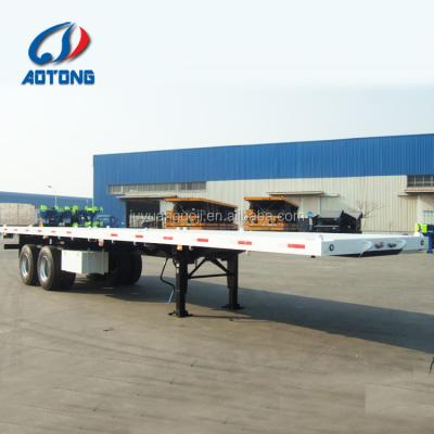 China JUYUAN 55 Tonnen Tri-Axis/2 Achsen 40ft Gebraucht Flatbed Container Trailer Zuverlässiges Zertifikat zu verkaufen