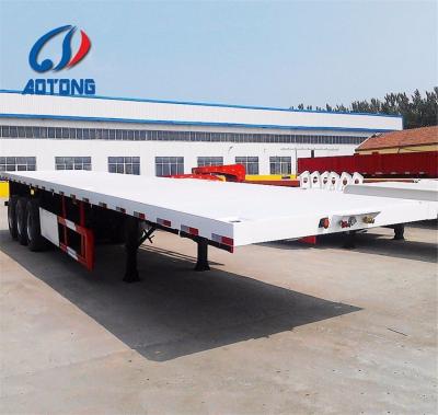 China Steel 3 Axles 40ft 20ft 40ft Shipping Container Flat Semi Trailers for Country Markets for sale