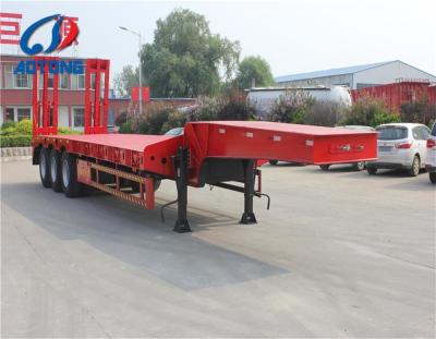 China 2 Axle Lowboy Semi Trailer Heavy Equipment Transport for Truck Trailer in Africa Kenya for sale