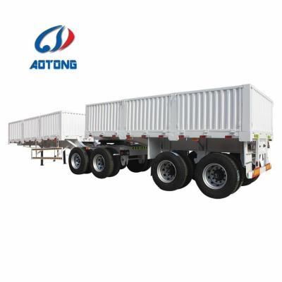 China 40 Ton 45 60 Cubic U Type Tandem Tipper Trailer with Tandem Hydraulic Lift and Design for sale