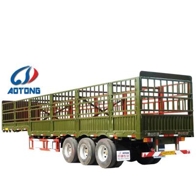 Chine 2'/3.5' type de boulonnage Kin Pin Aotong 3 essieux Semi-remorque de transport de marchandises pour remorque de camion à vendre