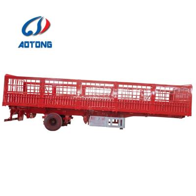 China Semi-aanhangwagen 3 assen 60 ton Dieren Vlees Raster Posities Zaan Stak Cargo Transport Te koop