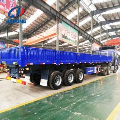 China Truck Trailer 3 Axle 40-60 tons 13000mm length curtain side wall cargo semi trailer for sale