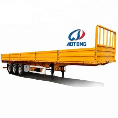 China 40ft 50 ton Flatbed Semi Trailer Bulk Cargo Truck /3 Axle/Max Payload 34000 kg/60 ton for sale