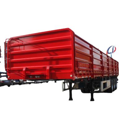 China Steel High Bed Semi-trailer Truck 3 axles 60Ton cargo carrier truck trailers with good for sale