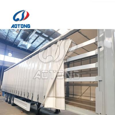 China Maximale laadlast 25001-30000 kg Tri-assige Canvas Cover Closed Cargo Box Trailer voor Rusland Te koop