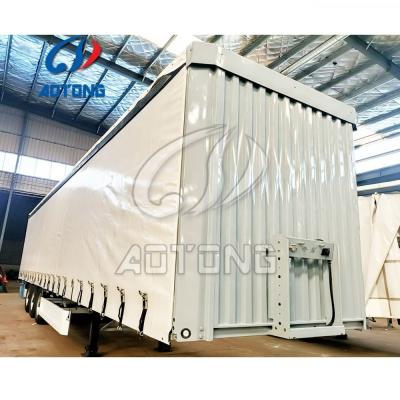 China PVC-trapezoon glijdend 45FT 40FT gordijnzij halfrol voor gesloten vrachtvervoer Te koop