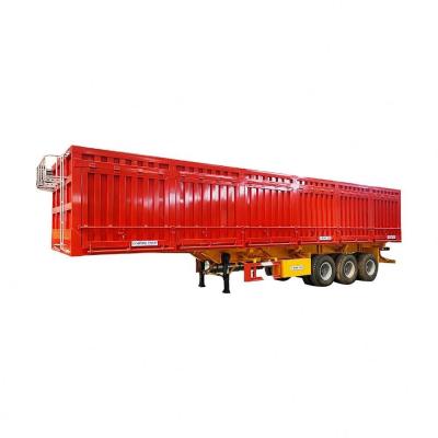 China 3 Axles Dry Van Cargo Semi Trailer with Side Open Door and Standard 28Ton Landing Gear for sale