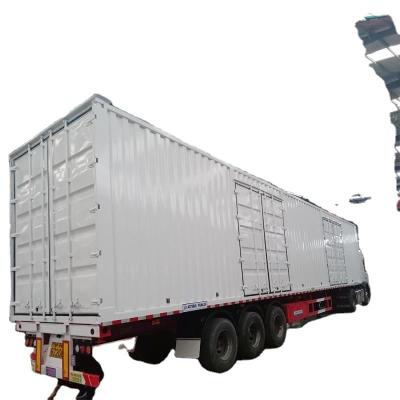 China Mechanische ophanging 20FT 40FT Box Semi Trailer met Side Door Van Cargo Semi Trailer Te koop