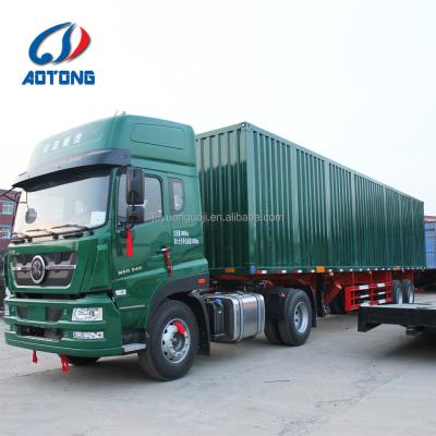 China Transport Function 2 Axle Dry Van Type Cargo Trailer/Box Semi Trailer 1-5 Bifold Each Side for sale