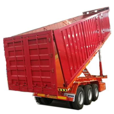 China Suspension Mechanical Suspension Juyuan Trailer 80Ton Side Dump Truck Semi Trailer for sale