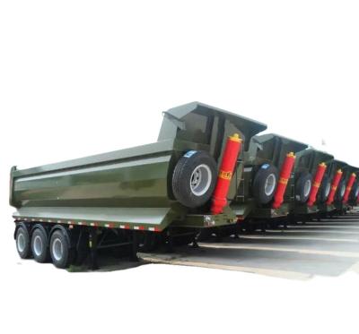 China 20FT 40FT Einddumpcontainer Tipper Tilting Trailers met zelfontlading achterdumping Te koop