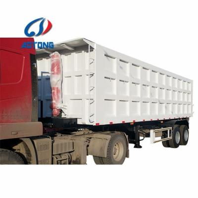 China 40 Tons 40 Cubic Meter Container Tipper Truck Semi Trailer Featuring 10 Leaf Spring for sale