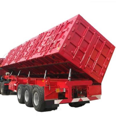 China JOST 28Tons Heavy Duty Dump Semi Trailer 30-100T Side Lift 4 Axles Side Tipper Trailer for sale