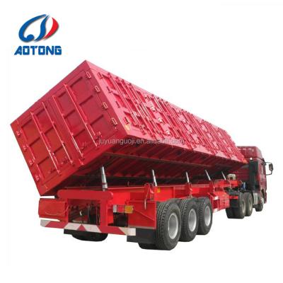 China 60ton 3 axle side dump semi trailer/tipper semi trailer/dump trailer with 13 Ton Fuwa Axle for sale