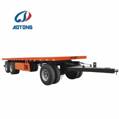 China 20ft 40ft 20-40Tons Small Flatbed Cargo Trailer Full Trailer Max Payload 40T 2/3 Axles for sale