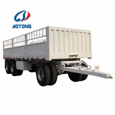 China 25t Loading Capacity Side Wall Full Trailer with 2