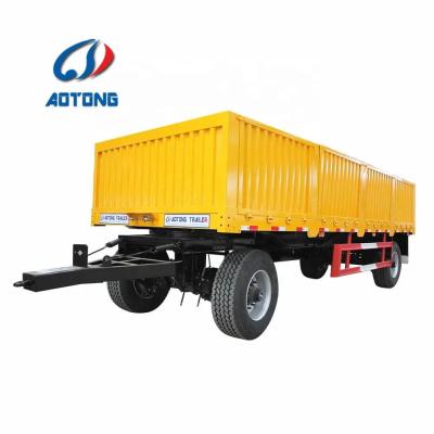 China 2 Axles Drawbar Side Wall Full Cargo Trailer with Mechanical Spring Air Suspension System for sale