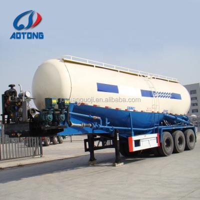 China 50ton Low Density Carbon Steel Bulker Powder Cement Tanker Trucks Bulk Cement Semi Trailer for sale