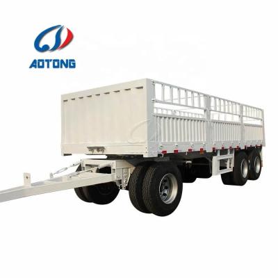 China 15 Ton Tractor Trailer with Draw Bar 2 Axles Hydraulic Dump Trailer and Full Trailer for sale