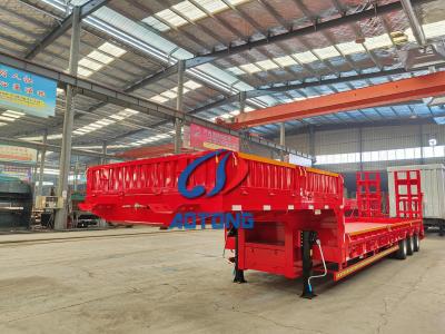 China Afneembare gooseneck semi lowbed trailer Mechanische ophanging Te koop