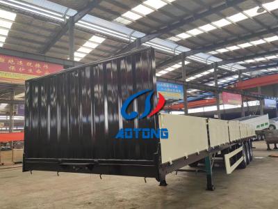 China 3 axles Heavy Duty Sidewall Semi Truck Trailers for cargo Transport à venda