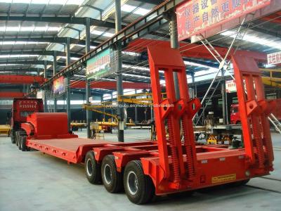 China Air / Mechanical Suspension Steel Dropdeck Low Bed Semi Trailers for sale