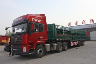 Chine Transports en vrac de légumes clôture semi-remorque suspension aérienne / suspension mécanique à vendre