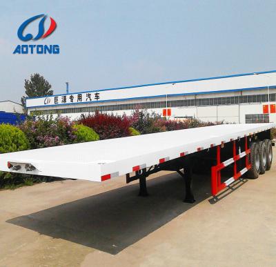 China General Cargo Carrier Flatbed Semi Trailers 3 Axles Detachable Sidewall for sale