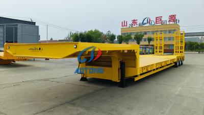 China Heavy Duty Utility 48ft 53ft Step Deck Trailer Low Loader Gooseneck Drop Deck Lowboy Truck Trailers Te koop