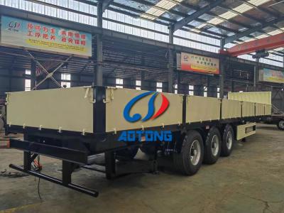 China Trilhos Tri-Axles Trailers Utility Trailers Flatbed Detachable Sidewall Semi Truck Tractor Trailers Para Cargueiro à venda