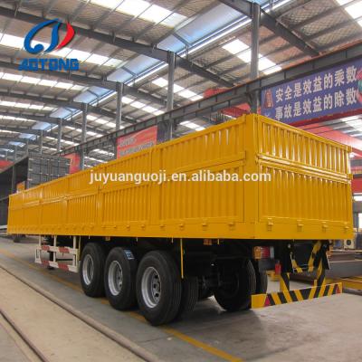 China Semi-reboques de piso plano com parede desmontável para transporte de grãos à venda