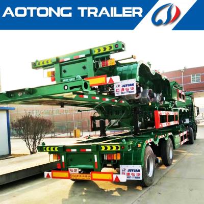 China Versand 20ft 40ft 45ft Container Chassis Halbanhänger Ausdehnbares Skelett Lkw Anhänger zu verkaufen