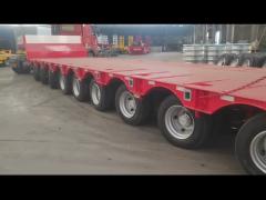 steering axle lowboy truck trailer