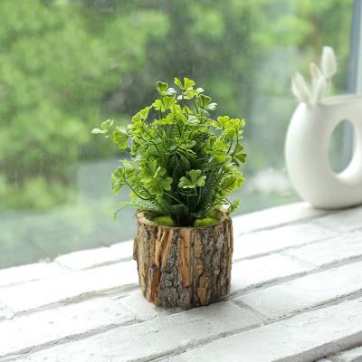 China Indoor Decoration Wooden Basin Simulates Plant Potted Decoration Creative Decoration Patches Artificial Flower Bonsai Amazon Success for sale