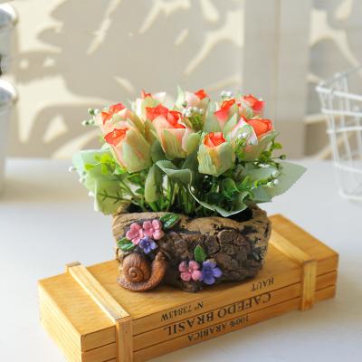 China Fake flowers 10 beautiful Amazon colorful people of success rose creative small bud bonsai place simulation plant pot for sale