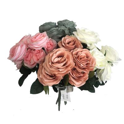 China Realistic Artificial Flowers For Wedding Decoration Plastic Decorative Rose Flowers Artificial Technology for sale