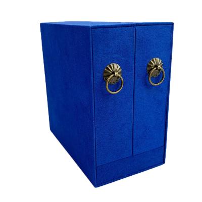 China Recyclable Luxury Customized Velvet Cosmetic Packaging Box Logo Magnetic Closure Cardboard Gift Box for sale