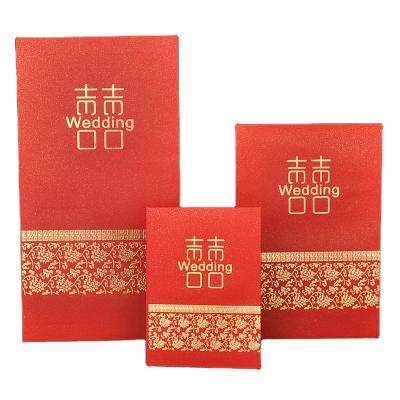 China Recycled Materials Wholesale Luxury Red Printing Craft Kraft Paper Envelope Hot Stamping Bag for sale