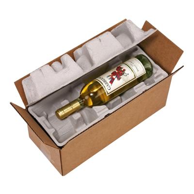 China Recycled Materials Customized Moisture Proof Molded Pulp Wine Paper Pulp Mailer Packaging for sale