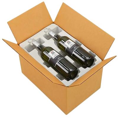 China Rigid And Durable Molded Paper Pulp Wine Shipper Tears Disposable Protective Paper Pulp Wine Bottle Package for sale