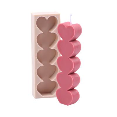 China Viable Silicone Tall Heart Candle Molds for sale