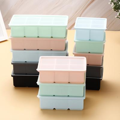 China Giant Viable 2/4/6/8 Square Cavity Silicone Ice Cube Tray Mold Ice Tray Silicone Cube Large Square Molds Reusable and BPA Free for sale