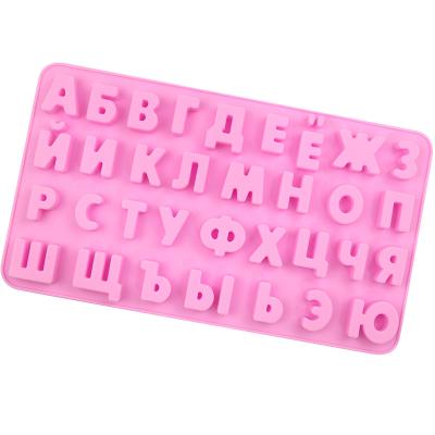 China 34 Cavity Sustainable Letters Chocolate Molds Russian Silicone Cake Decorating Molds for sale