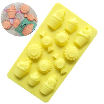 China Sustainable 12 Cavity Candy Shape Silicone Chocolate Molds Cake /Ice Mold BPA Free, Oven/Dishwasher/Refrigerator Safe for sale