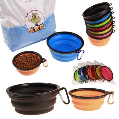 China Sustainable Collapsible Portable Pet Bowl Dog Bowl With Carabiner 1000ML for sale