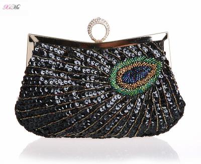 China Lady Women Evening Clutch Bags Sequins Vintage Style Wedding Party Beaded HandBag Lady Bag for sale