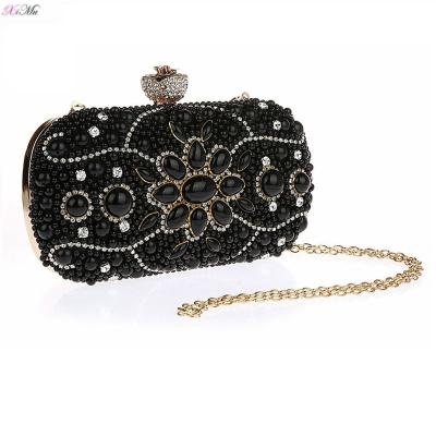 China Women Clutch Fashion Beaded Elegant Luxurious Beaded Evening Clutch Bag Shoulder Bag Handbag Wedding Party Purse for sale